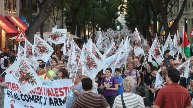 Manifestación en València: Casi 30 colectivos secundan la huelga por la situación en Gaza