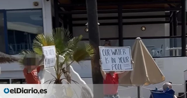 Activistas irrumpen en el hotel Papagayo Arena para denunciar su ilegalidad: ''Nuestra agua está en tu piscina''