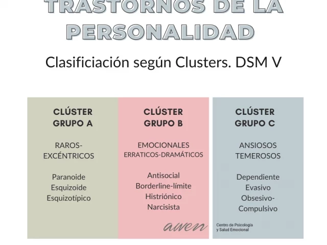 Tipos de trastornos de personalidad: cluster A, B y C